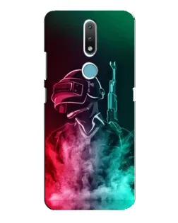 Чехол для Nokia 2.4 с картинкой «PUBG — огненный воин»