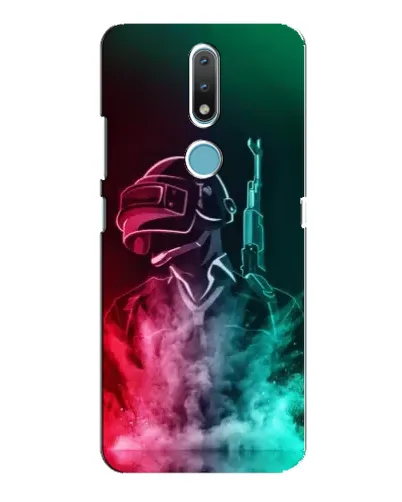 Чехол для Nokia 2.4 с картинкой «PUBG — огненный воин»