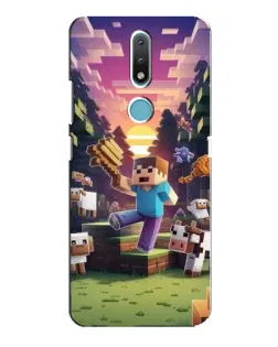 Чехол для Nokia 2.4 с картинкой «Стив на ферме»