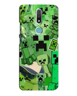 Чехол для Nokia 2.4 с картинкой «Криперы Minecraft»
