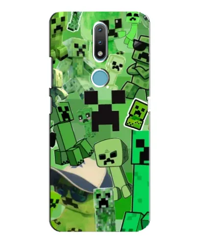 Чехол для Nokia 2.4 с картинкой «Криперы Minecraft»