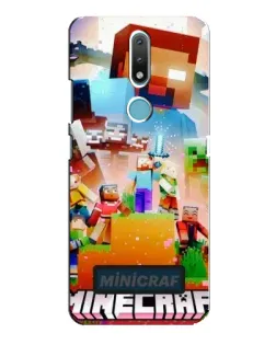 Чехол для Nokia 2.4 с картинкой «Minecraft герои игры»