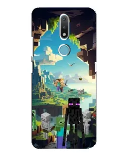 Чехол для Nokia 2.4 с картинкой «Эндермен в лесу»