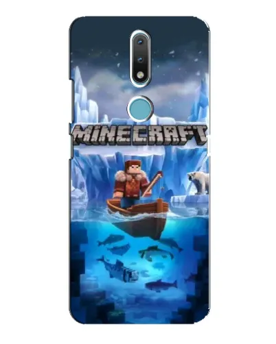 Чехол для Nokia 2.4 с картинкой «Minecraft ледяной мир»