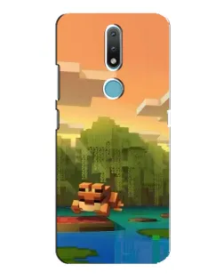 Чехол для Nokia 2.4 с картинкой «Майнкрафт закат солнца»