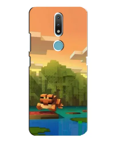 Чехол для Nokia 2.4 с картинкой «Майнкрафт закат солнца»