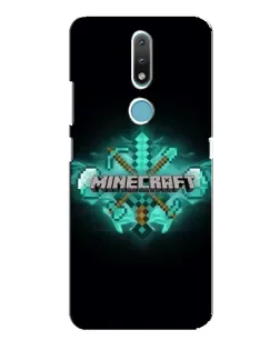 Чехол для Nokia 2.4 с картинкой «Minecraft Diamond лого»