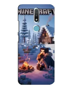 Чехол для Nokia 2.4 с картинкой «Зимний Minecraft»
