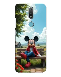 Чохол для Nokia 2.4 з картинкою «Міккі на лавці»