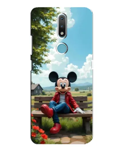 Чохол для Nokia 2.4 з картинкою «Міккі на лавці»