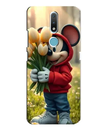 Чохол для Nokia 2.4 з картинкою «Міккі з тюльпанами»