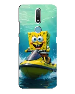 Чехол для Nokia 2.4 с картинкой «Спанч Боб на гидроцикле»