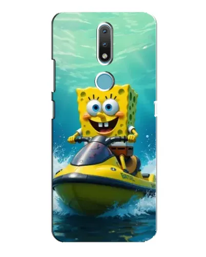 Чохол для Nokia 2.4 з картинкою «Спанч Боб на гідроциклі»