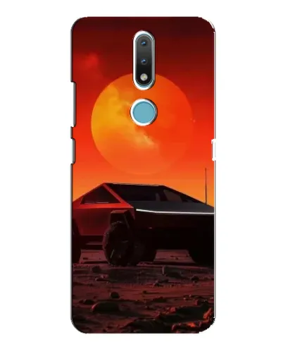 Чехол для Nokia 2.4 с картинкой «Cybertruck на Марсе»