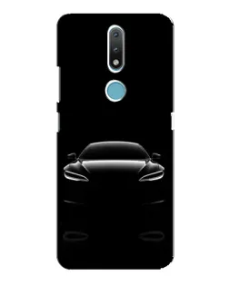 Чехол для Nokia 2.4 с картинкой «Силуэт Tesla Night»