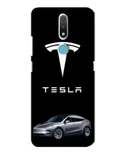 Чехол для Nokia 2.4 с картинкой «Tesla Model Y»