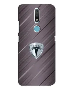 Чехол для Nokia 2.4 с картинкой «Металлическая текстура Tesla»