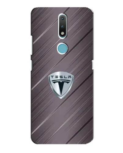 Чехол для Nokia 2.4 с картинкой «Металлическая текстура Tesla»
