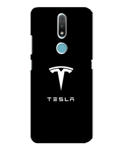 Чехол для Nokia 2.4 с картинкой «Tesla White Logo»