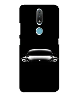 Чехол для Nokia 2.4 с картинкой «Фары Tesla Night»