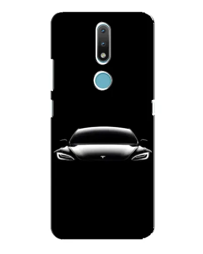 Чехол для Nokia 2.4 с картинкой «Фары Tesla Night»