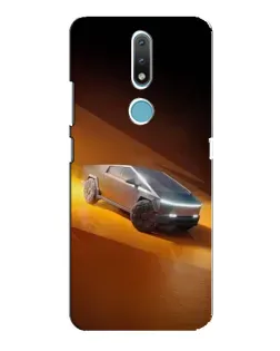 Чехол для Nokia 2.4 с картинкой «Cybertruck в пустыне»