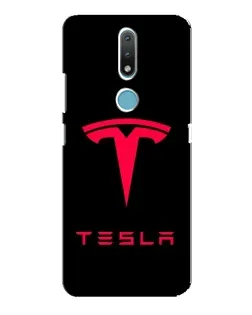 Чехол для Nokia 2.4 с картинкой «Tesla Red Logo»