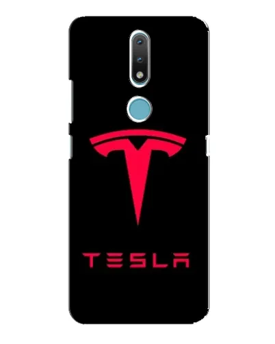 Чехол для Nokia 2.4 с картинкой «Tesla Red Logo»