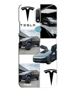 Чехол для Nokia 2.4 с картинкой «Коллаж Cybertruck Tesla»