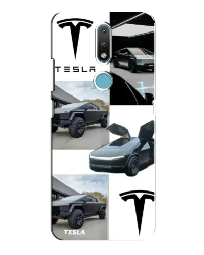 Чехол для Nokia 2.4 с картинкой «Коллаж Cybertruck Tesla»