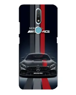 Чехол для Nokia 2.4 с картинкой «Mercedes — белый карбон»