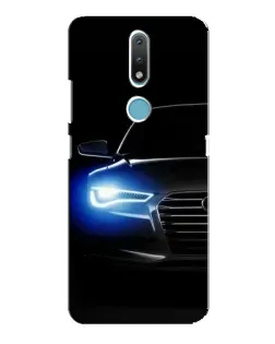 Чехол для Nokia 2.4 с картинкой «Неоновый взгляд Audi»