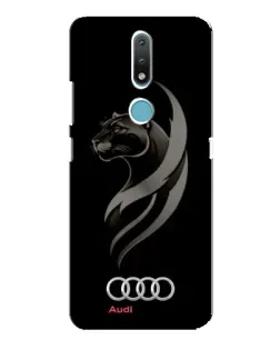 Чехол для Nokia 2.4 с картинкой «Графика — пантера и Audi»