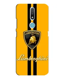 Чехол для Nokia 2.4 с картинкой «Lamborghini Stripe желтый»
