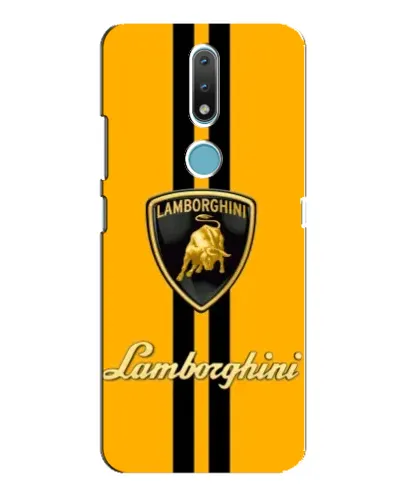 Чехол для Nokia 2.4 с картинкой «Lamborghini Stripe желтый»