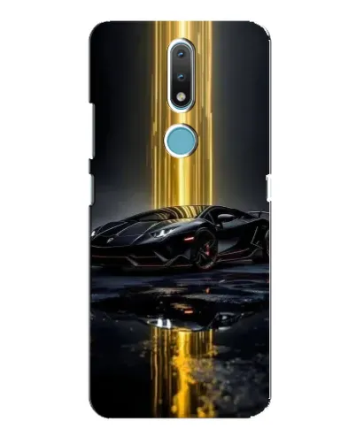 Чехол для Nokia 2.4 с картинкой «Ночной Lamborghini драйв»