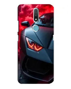 Чехол для Nokia 2.4 с картинкой «Lamborghini красное сияние»