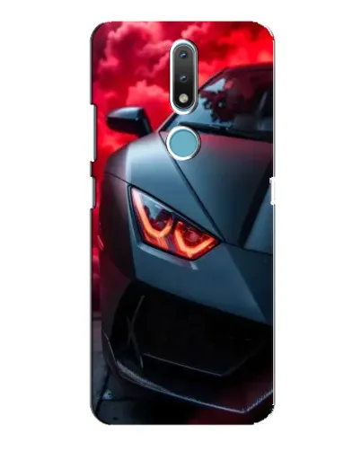 Чехол для Nokia 2.4 с картинкой «Lamborghini красное сияние»