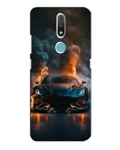 Чехол для Nokia 2.4 с картинкой «Lamborghini дымная эстетика»