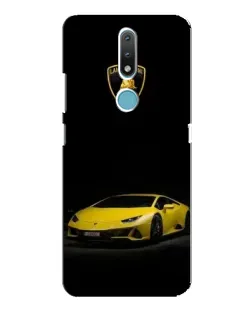 Чехол для Nokia 2.4 с картинкой «Lamborghini желтый акцент»