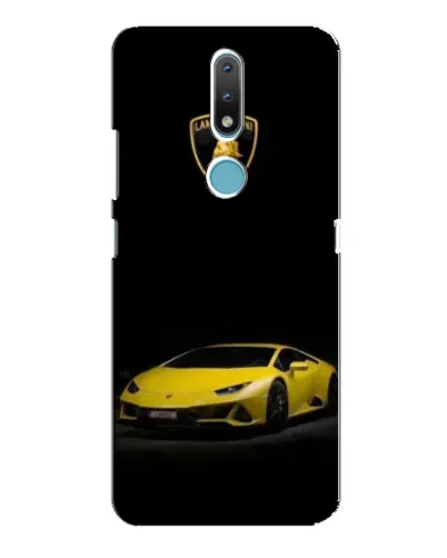 Чехол для Nokia 2.4 с картинкой «Lamborghini желтый акцент»