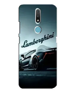 Чехол для Nokia 2.4 с картинкой «Классическая надпись Lamborghini»