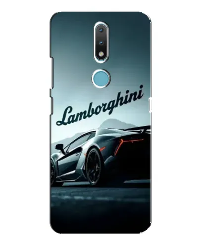 Чехол для Nokia 2.4 с картинкой «Классическая надпись Lamborghini»
