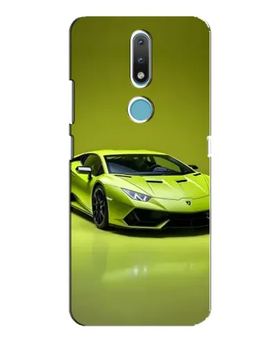 Чехол для Nokia 2.4 с картинкой «Салатовый Lamborghini Huracan»
