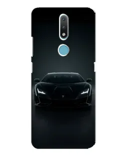 Чехол для Nokia 2.4 с картинкой «Черный Lamborghini Aventador»