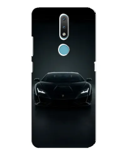 Чехол для Nokia 2.4 с картинкой «Черный Lamborghini Aventador»