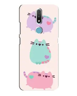 Чохол для Nokia 2.4 з картинкою «Pusheen тріо»