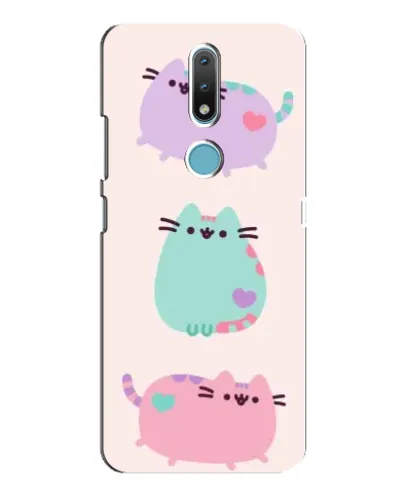 Чехол для Nokia 2.4 с картинкой «Pusheen трио»