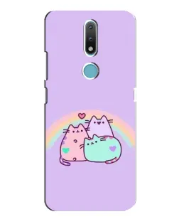 Чехол для Nokia 2.4 с картинкой «Радужные Пушины»