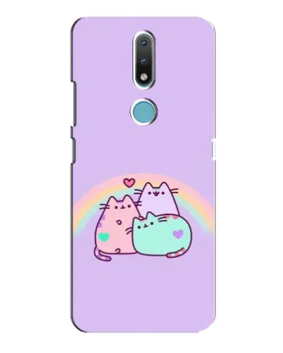 Чехол для Nokia 2.4 с картинкой «Радужные Пушины»